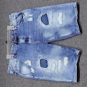 GrindHouse Denim Cut Off Shorts Size 44x13(Actual) Punk Factory Destressed